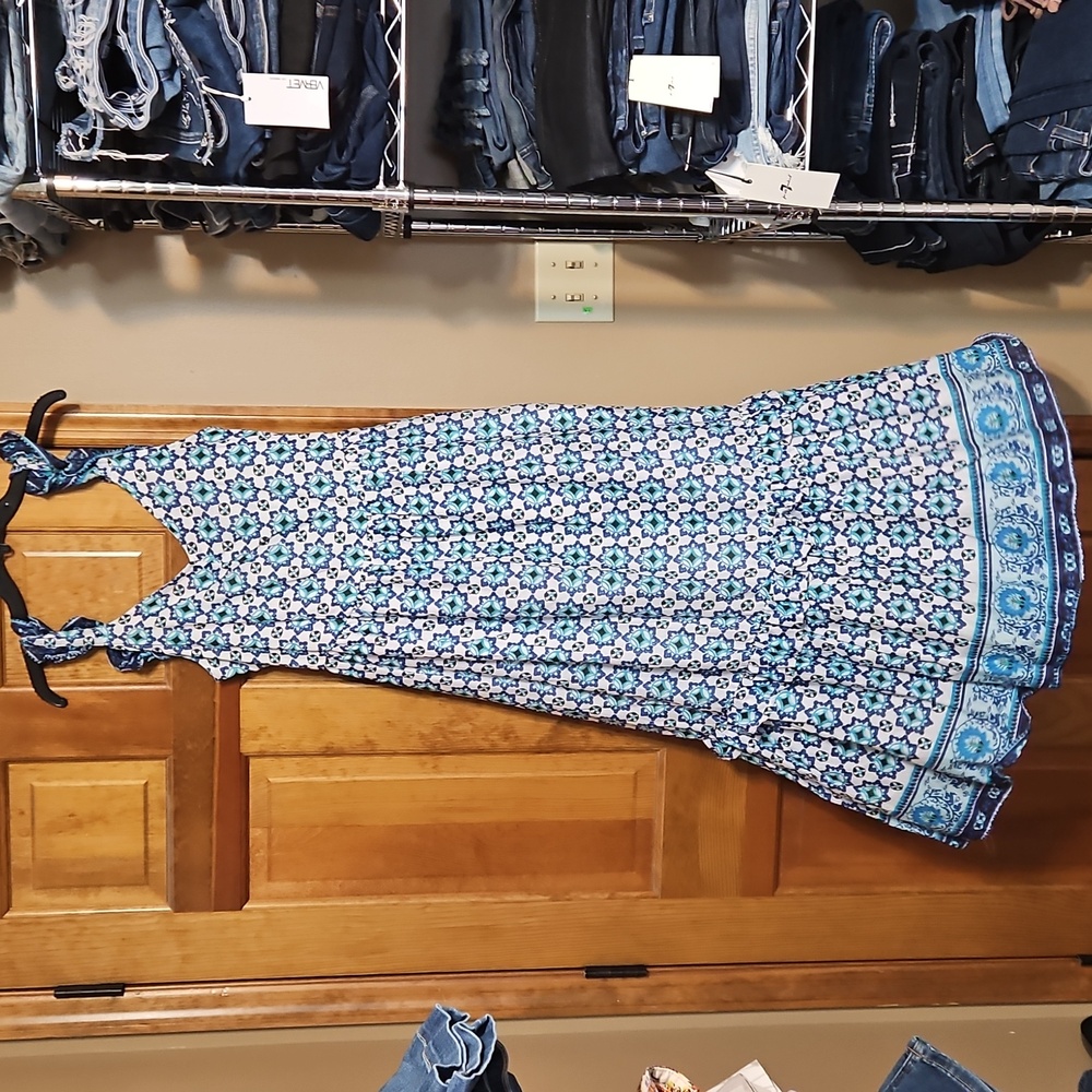 NWT Lucky Brand Tiered Ruffle Maxi Dress - Picture 3 of 13